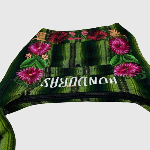 Honduras Handwoven Embroidered Shoulder Bag With Floral Design - Picture 7 of 9